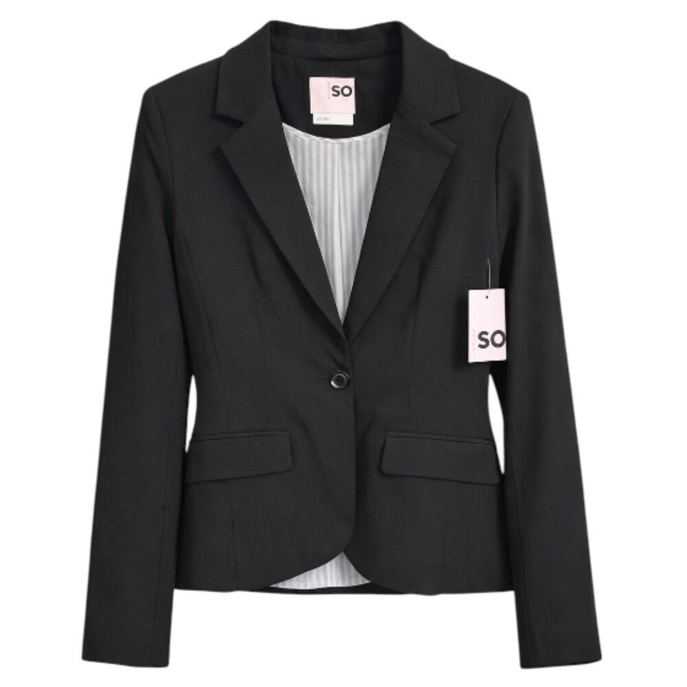 SO Black Blazer • Casual Office Jacket • Stretch Single-Button Blazer